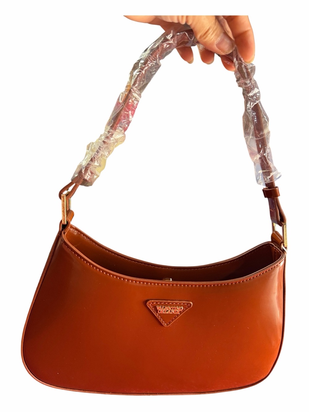 Valentino Orlandi Tan Brown Leather Shoulder Bag